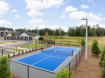 Aerial tennis court view